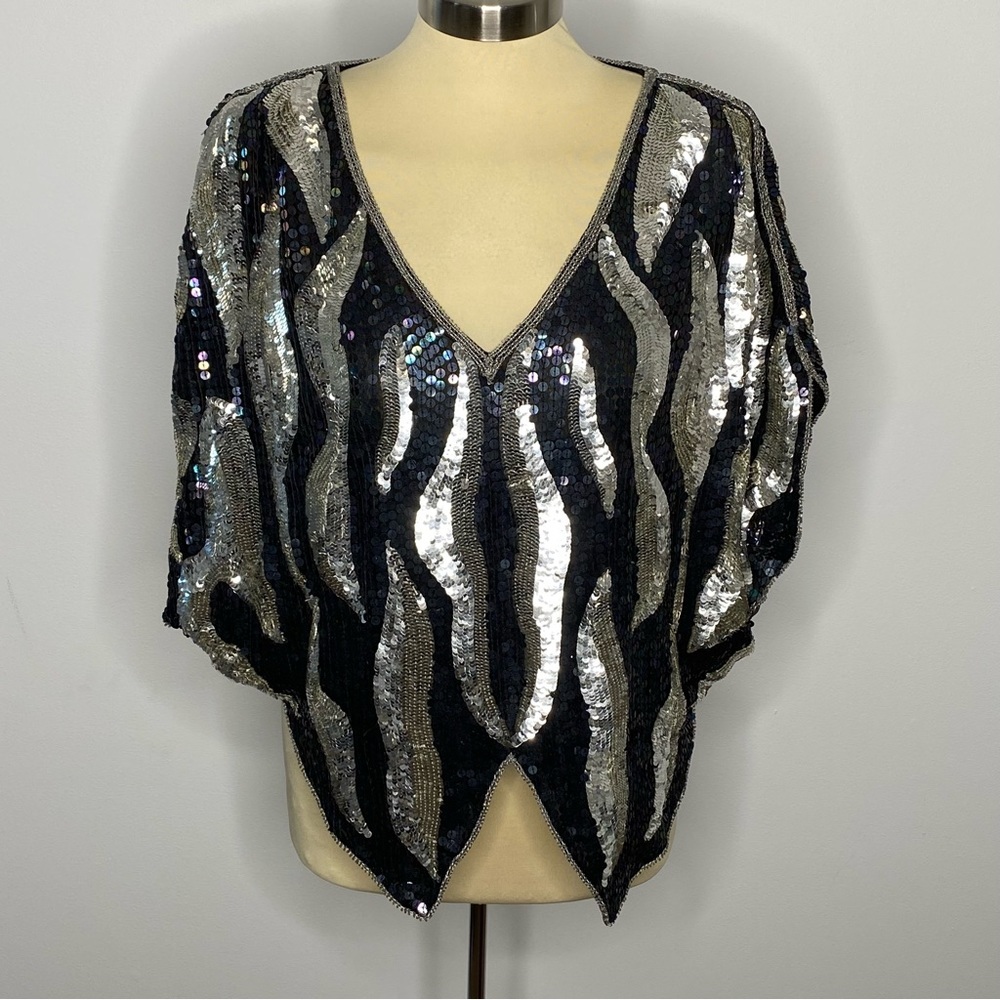 Destinee Vintage Sequin Butterfly Top